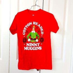 Red Cotton Headed Ninny Muggins Elf‎ Christmas t-shirt Size Small